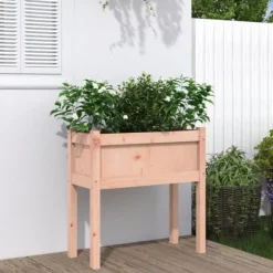 Odlingslåda med ben i Douglas - Planteringslåda | Storlek: 70x31x70 cm | Färg: Träbeige