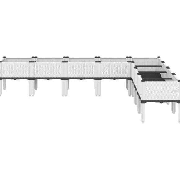 Odlingslåda med ben vit 200x160x42 cm PP