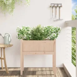Odlingslåda med ben 70x31x70 cm massiv furu