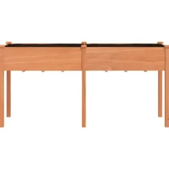 Odlingslåda med foder brun 161x45x76 cm massivt granträ