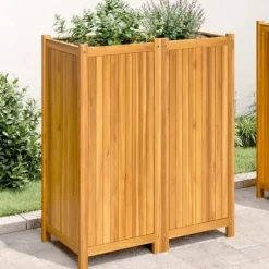 Odlingslåda med foder 84x42x100 cm massivt akaciaträ