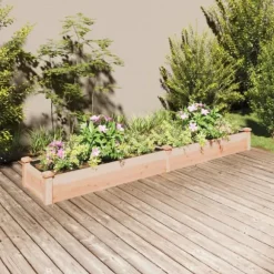 Odlingslåda med foder 240x45x25 cm massivt granträ