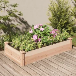 Odlingslåda med foder 120x60x25 cm massivt granträ