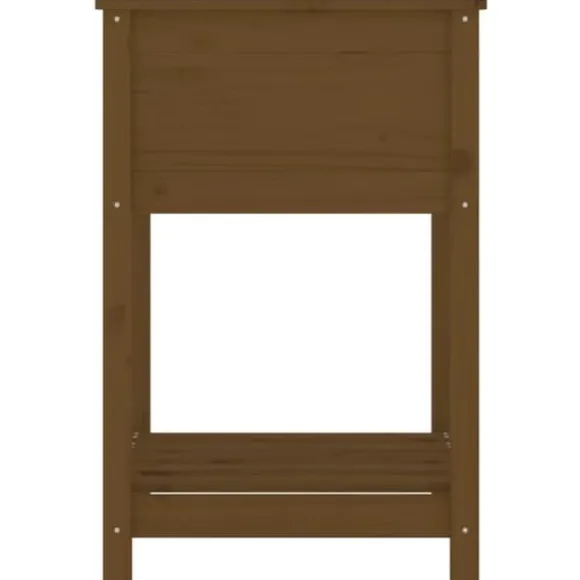 Odlingslåda med hylla i massiv furu - Elegant design | Färg: Honungsbrun | Storlek: 54x54x81 cm