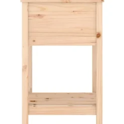 Odlingslåda med hylla i massiv furu - Ergonomisk och praktisk | Storlek: 54x54x81 cm | Färg: Natur