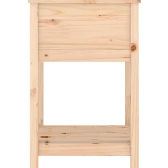 Odlingslåda med hylla i massiv furu - Ergonomisk och praktisk | Storlek: 54x54x81 cm | Färg: Natur