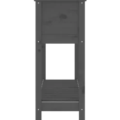 Odlingslåda med hylla i massiv furu - Ergonomisk och stabil | Färg: Grå | Storlek: 111,5x34,5x81 cm