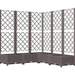 Odlingslåda med spaljé brun 120x120x121,5 cm PP