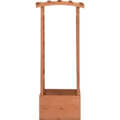 Odlingslåda med spaljébåge 49x39x117 cm granträ