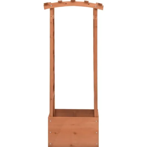 Odlingslåda med spaljébåge 49x39x117 cm granträ