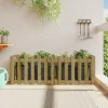 Odlingslåda med staket-design 150x50x50 cm impregnerad furu