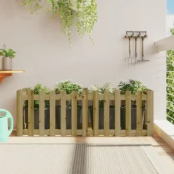 Odlingslåda med staket-design 150x50x50 cm impregnerad furu