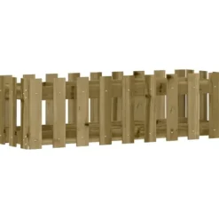 Odlingslåda med staket-design 100x30x30 cm impregnerad furu