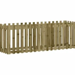 Odlingslåda med staket-design 200x50x70 cm impregnerad furu