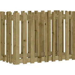 Odlingslåda med staket-design 100x50x70 cm impregnerad furu