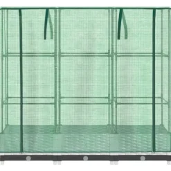 Odlingslåda med växthusöverdrag rottinglook 120x40x123 cm