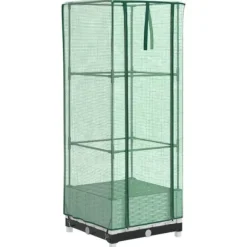 Odlingslåda med växthusöverdrag rottinglook 40x40x123 cm