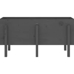 Odlingslåda på ben i massivt furuträ - Höjd: 57 cm | Färg: Grå | Storlek: 121x50 cm