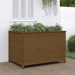 Odlingslåda på ben 119,5x82,5x78 cm honungsbrun massiv furu