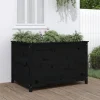Odlingslåda på ben 119,5x82,5x78 cm svart massiv furu