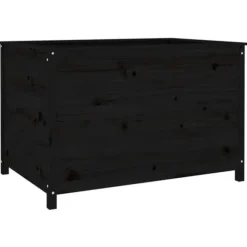 Odlingslåda på ben 119,5x82,5x78 cm svart massiv furu