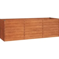 Odlingslåda rostig 240x80x77 cm rosttrögt stål