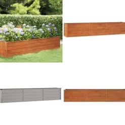 Odlingslåda rostig 240x40x45 cm rosttrögt stål - Odlingslåda Upphöjd - Odlingslådor Upphöjda - Home & Living