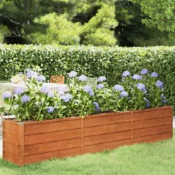 Odlingslåda rostig 240x40x45 cm rosttrögt stål - Odlingslåda Upphöjd - Odlingslådor Upphöjda - Home & Living