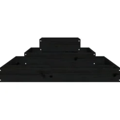 Odlingslåda svart 80x80x27 cm massiv furu - Odlingslåda Upphöjd - Odlingslådor Upphöjda - Home & Living