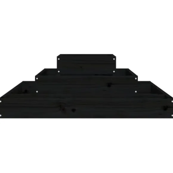 Odlingslåda svart 80x80x27 cm massiv furu - Odlingslåda Upphöjd - Odlingslådor Upphöjda - Home & Living