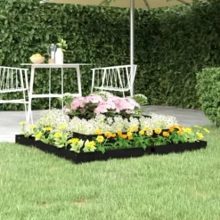 Odlingslåda svart 110x110x27 cm massiv furu