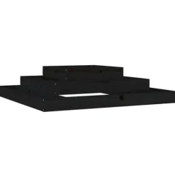 Odlingslåda svart 110x110x27 cm massiv furu
