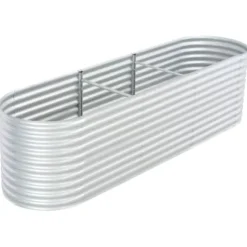 Odlingslåda upphöjd galvaniserat stål 320x80x81 cm silver - Upphöjd Odlingslåda - Upphöjda Odlingslådor - Home & Living