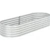Odlingslåda upphöjd galvaniserat stål 240x80x44 cm silver