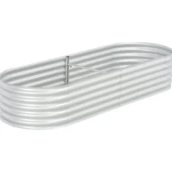 Odlingslåda upphöjd galvaniserat stål 240x80x44 cm silver