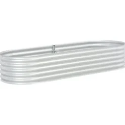 Odlingslåda upphöjd galvaniserat stål 240x80x44 cm silver