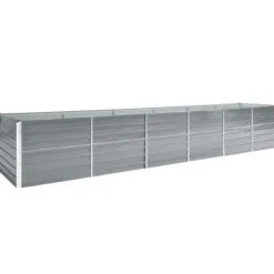 Odlingslåda upphöjd galvaniserat stål 480x80x77 cm grå