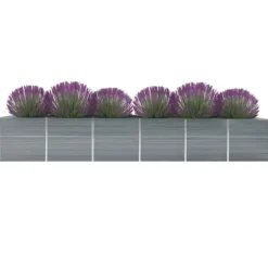 Odlingslåda upphöjd galvaniserat stål 480x80x77 cm grå