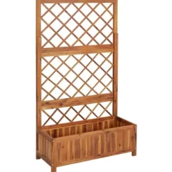 Odlingslåda upphöjd med spaljé 85x38x150 cm massivt akaciaträ - Upphöjd Odlingslåda - Upphöjda Odlingslådor - Home & Living