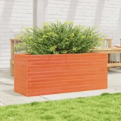 Odlingslåda vaxbrun 110x40x46 cm massiv furu