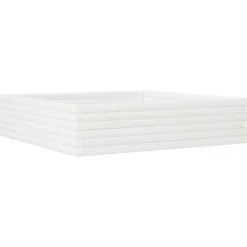 Odlingslåda vit 100x100x23 cm massiv furu