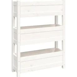 Odlingslåda vit 77x25x104,5 cm massiv furu