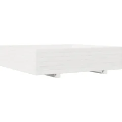 Odlingslåda vit 100x100x26,5 cm massiv furu