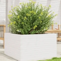Odlingslåda vit 80x80x45,5 cm massiv furu