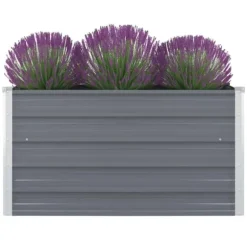 Odlingslåda 100x100x45 cm galvaniserat stål grå