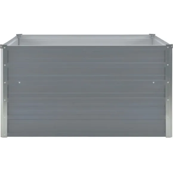 Odlingslåda 100x100x45 cm galvaniserat stål grå