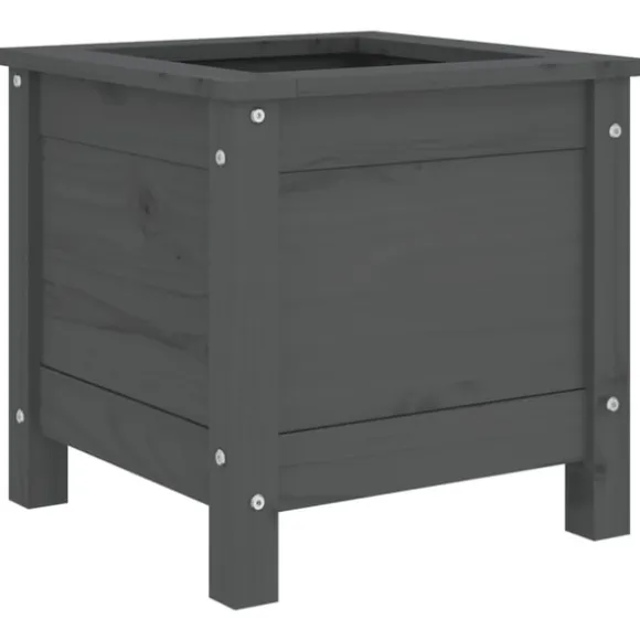 Odlingslåda 40x40x39 cm grå massiv furu