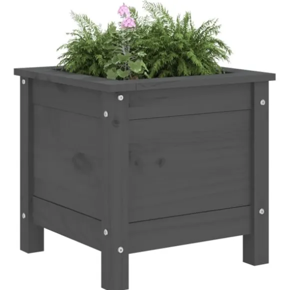 Odlingslåda 40x40x39 cm grå massiv furu
