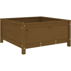 Odlingslåda 82,5x82,5x39 cm honungsbrun massiv furu