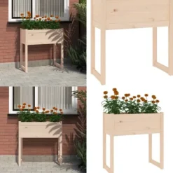 Odlingslåda 78x40x81 cm massiv furu - Odlingslåda Upphöjd - Odlingslådor Upphöjda - Home & Living